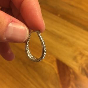 Horse shoe shaped hoop earrings - silver